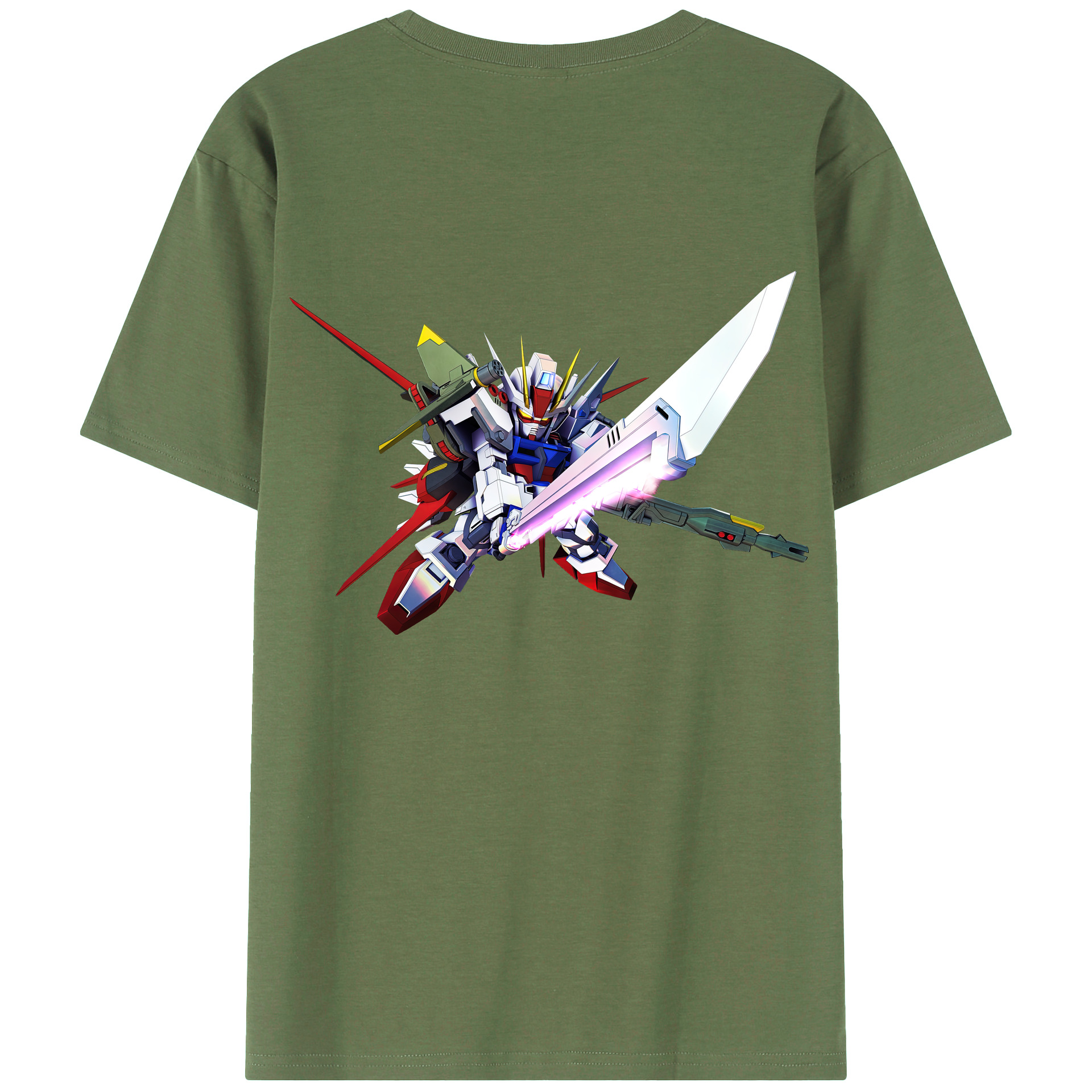 （画像用） 機動戦士ガンダム Mobile Suit Gundam 綿100％ メンズ半袖Tシャツ（バックプリント） 通気性